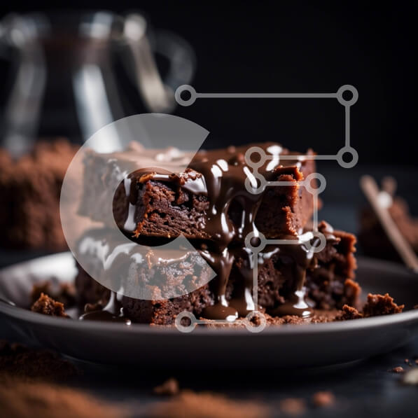 Σετ των 2 Intra Συλλεκτικό Ξύλινο Παζλ Plywood  4mm - Νόστιμη στοίβα μπράουνις με γλάσο σοκολάτας Σε Ξύλινο Κουτί - Διαστάσεις: 10x10 cm – 25 κομμάτια