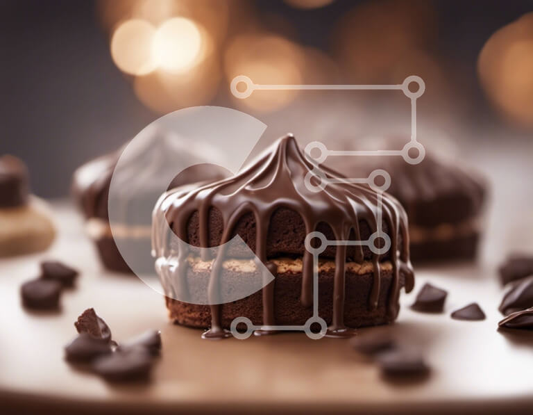 Σετ των 2 Intra Συλλεκτικό Ξύλινο Παζλ Plywood  4mm - Πιάτο επιδόρπια σοκολάτας με κομματάκια σοκολάτας Σε Ξύλινο Κουτί - Διαστάσεις: 10x10 cm – 25 κομμάτια