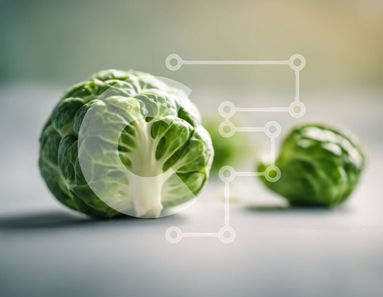 Σετ των 2 Intra Συλλεκτικό Ξύλινο Παζλ Plywood  4mm - Λαχανάκια Βρυξελλών σε γκρι φόντο Σε Ξύλινο Κουτί - Διαστάσεις: 10x10 cm – 25 κομμάτια