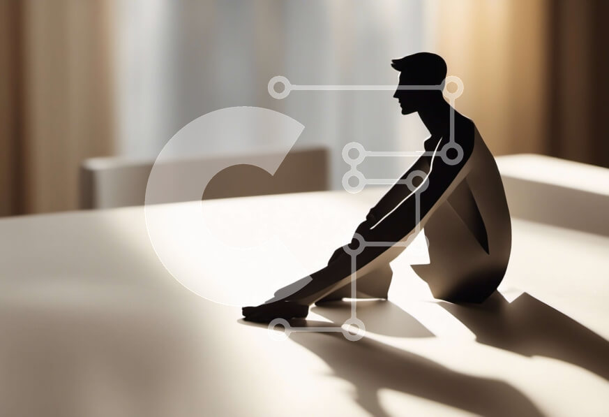 Intra Συλλεκτικό Ξύλινο Παζλ Plywood  4mm - Σιλουέτα ενός ατόμου που κάθεται μπροστά από το παράθυρο Σε Ξύλινο Κουτί - Διαστάσεις Puzzle: 10x10 cm – 25 κομμάτια