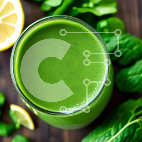 Σετ των 2 Intra Συλλεκτικό Ξύλινο Παζλ Plywood  4mm - Δροσιστική εικόνα ενός πράσινου Smoothie με σπανάκι και φέτες λεμονιού Σε Ξύλινο Κουτί - Διαστάσεις: 10x10 cm – 25 κομμάτια