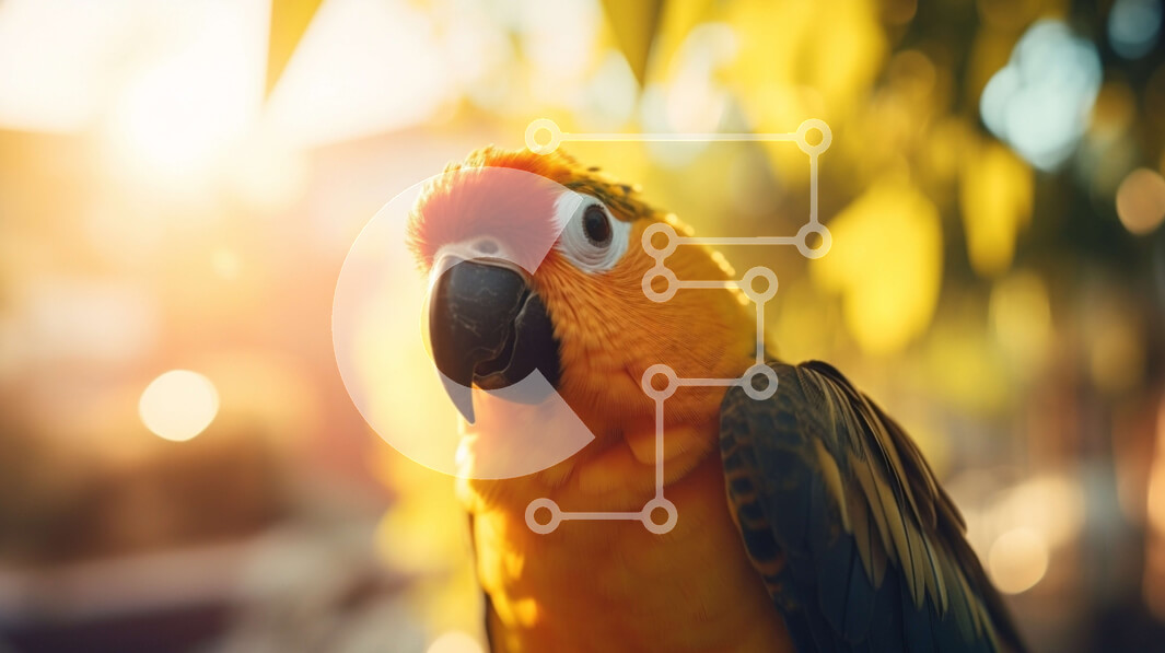 Σετ των 2 Intra Συλλεκτικό Ξύλινο Παζλ Plywood  4mm - Πολύχρωμος παπαγάλος σε ένα κλαδί δέντρου Σε Ξύλινο Κουτί - Διαστάσεις: 10x10 cm – 25 κομμάτια