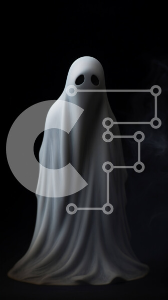 Intra Συλλεκτικό Ξύλινο Παζλ Plywood  4mm - Στολίδι White Ghost για αποκριάτικους εορτασμούς Σε Ξύλινο Κουτί - Διαστάσεις Puzzle: 10x10 cm – 25 κομμάτια