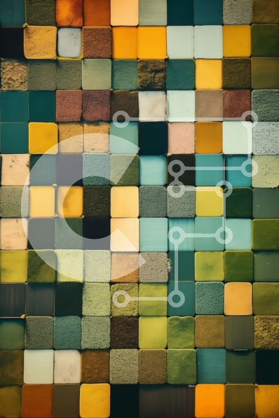 Intra Συλλεκτικό Ξύλινο Παζλ Plywood  4mm - Τυχαία διατεταγμένα ψηφιδωτά πλακάκια σε αποχρώσεις του πράσινου, του καφέ και του κίτρινου Σε Ξύλινο Κουτί - Διαστάσεις Puzzle: 10x10 cm – 25 κομμάτια