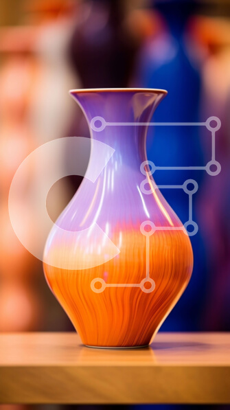 Intra Συλλεκτικό Ξύλινο Παζλ Plywood  4mm - Πολύχρωμο χειροποίητο βάζο σε ξύλινο τραπέζι Σε Ξύλινο Κουτί - Διαστάσεις Puzzle: 10x10 cm – 25 κομμάτια