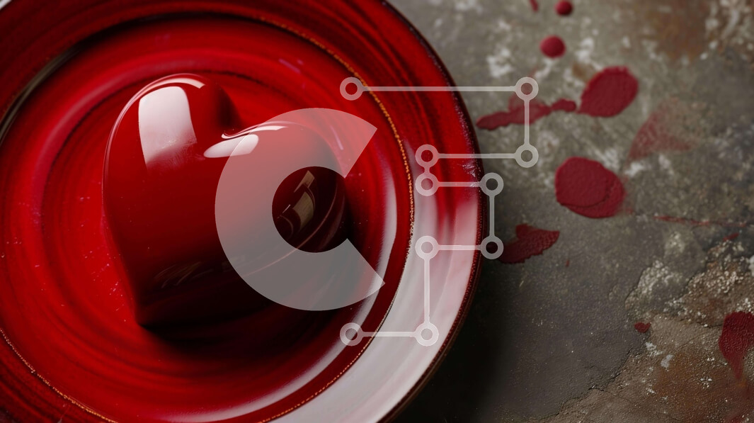 Intra Συλλεκτικό Ξύλινο Παζλ Plywood  4mm - Πιάτο σε σχήμα καρδιάς με αιματηρές πιτσιλιές Σε Ξύλινο Κουτί - Διαστάσεις: 10x10 cm – 25 κομμάτια