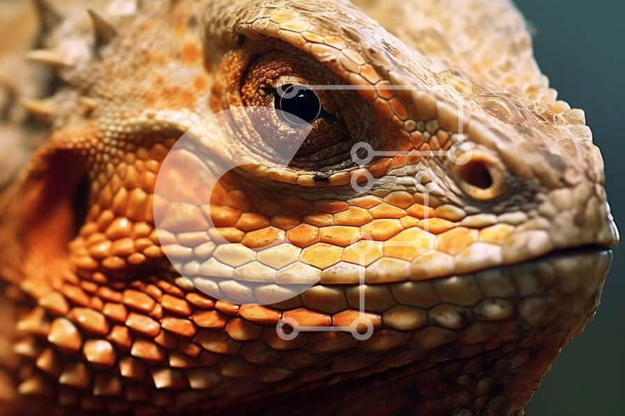 Σετ των 2 Intra Συλλεκτικό Ξύλινο Παζλ Plywood  4mm - Εκπληκτική εικόνα του κεφαλιού της σαύρας με ζωηρές κλίμακες Σε Ξύλινο Κουτί - Διαστάσεις: 10x10 cm – 25 κομμάτια