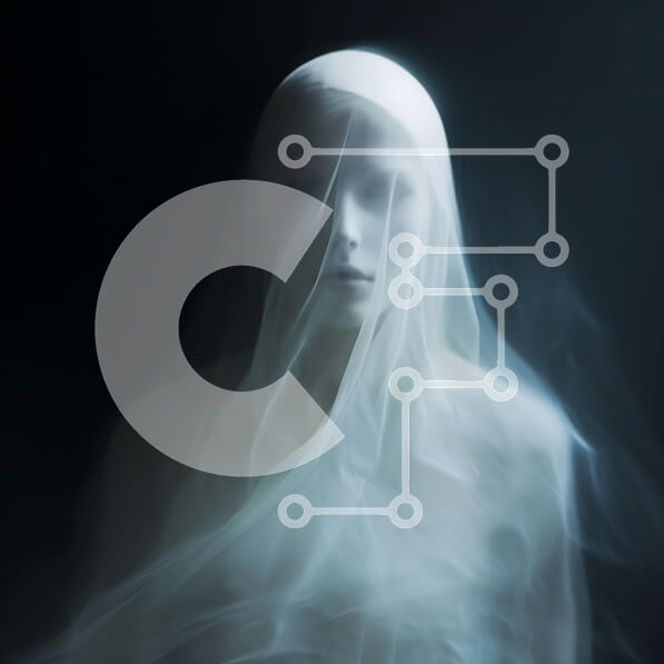 Intra Συλλεκτικό Ξύλινο Παζλ Plywood  4mm - Ghostly Woman με λευκό πέπλο στο σκοτάδι Σε Ξύλινο Κουτί - Διαστάσεις Puzzle: 10x10 cm – 25 κομμάτια