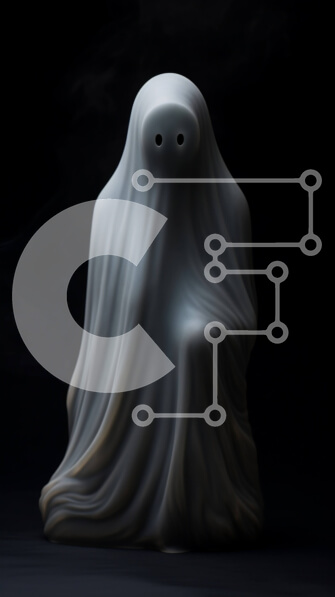 Intra Συλλεκτικό Ξύλινο Παζλ Plywood  4mm - Λευκή φιγούρα σαν φάντασμα που κάθεται στο σκοτάδι Σε Ξύλινο Κουτί - Διαστάσεις: 10x10 cm – 25 κομμάτια