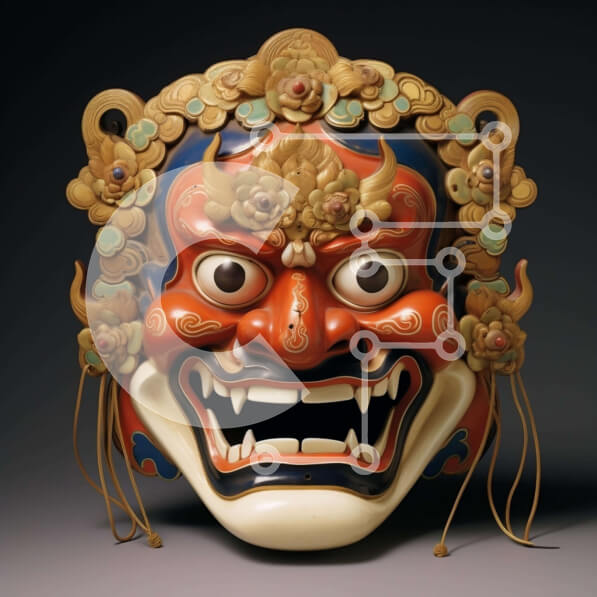 Intra Συλλεκτικό Ξύλινο Παζλ Plywood  4mm - Πολύχρωμη περίτεχνη μάσκα με περίτεχνο σχέδιο Σε Ξύλινο Κουτί - Διαστάσεις Puzzle: 10x10 cm – 25 κομμάτια