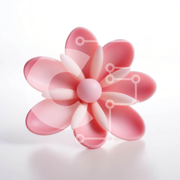 Σετ των 2 Intra Συλλεκτικό Ξύλινο Παζλ Plywood  4mm - Καρφίτσα ροζ λουλουδιών σε λευκή επιφάνεια Σε Ξύλινο Κουτί - Διαστάσεις: 10x10 cm – 25 κομμάτια