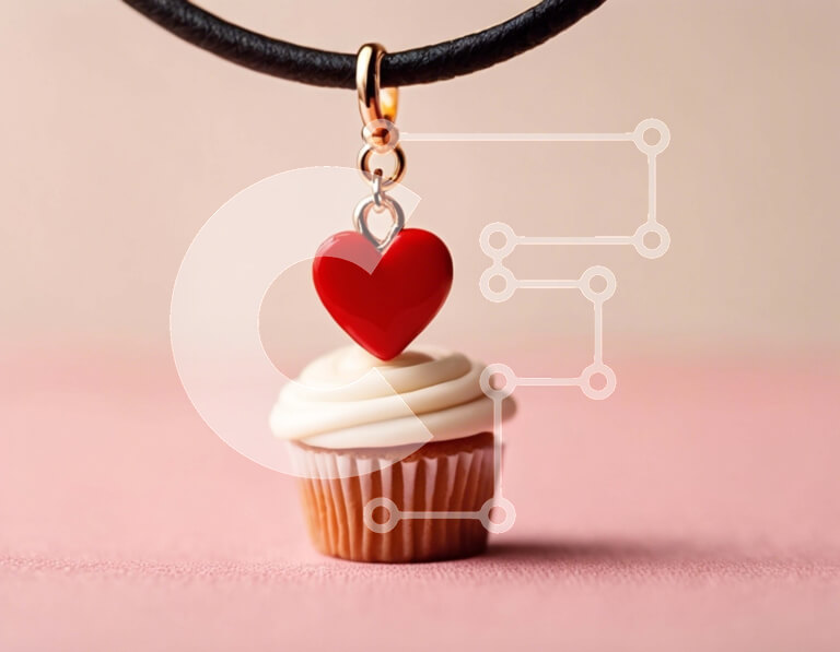 Intra Συλλεκτικό Ξύλινο Παζλ Plywood  4mm - Κρεμαστό κολιέ Cupcake με γούρι καρδιάς Σε Ξύλινο Κουτί - Διαστάσεις Puzzle: 10x10 cm – 25 κομμάτια