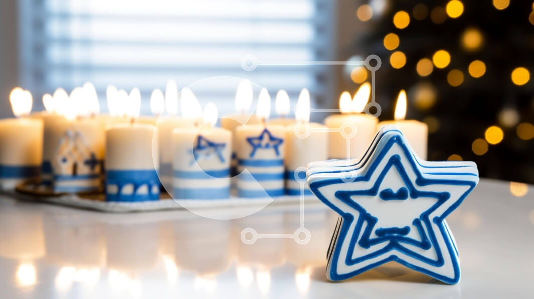 Intra Συλλεκτικό Ξύλινο Παζλ Plywood  4mm - Μπλε και άσπρο κερί σε σχήμα αστεριού σε διακοσμητικό δίσκο Σε Ξύλινο Κουτί - Διαστάσεις: 10x10 cm – 25 κομμάτια