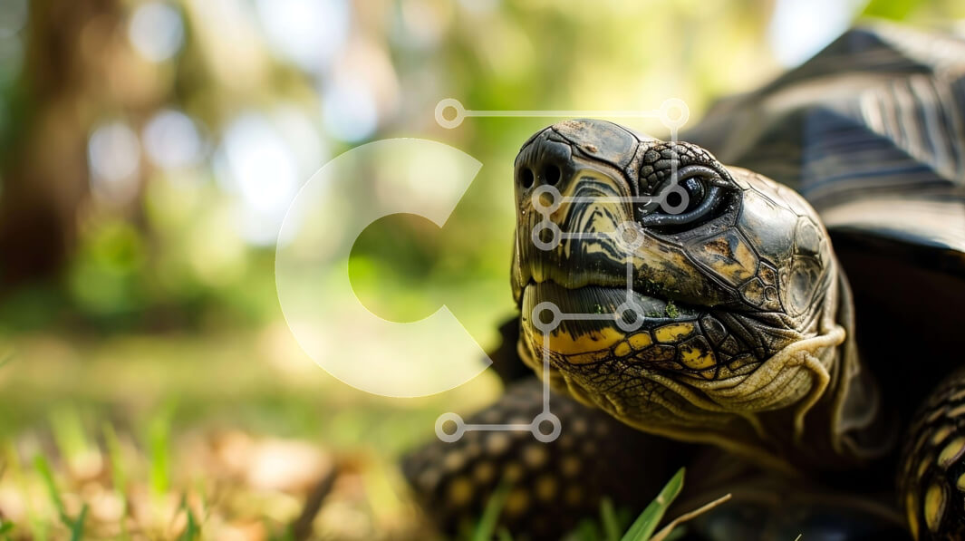 Σετ των 2 Intra Συλλεκτικό Ξύλινο Παζλ Plywood  4mm - Απειλούμενη χελώνα στο γρασίδι Σε Ξύλινο Κουτί - Διαστάσεις: 10x10 cm – 25 κομμάτια