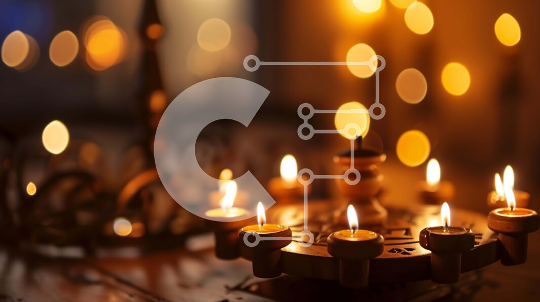 Intra Συλλεκτικό Ξύλινο Παζλ Plywood  4mm - Αναμμένα κεριά σε ξύλινο τραπέζι στο σκοτάδι Σε Ξύλινο Κουτί - Διαστάσεις Puzzle: 10x10 cm – 25 κομμάτια