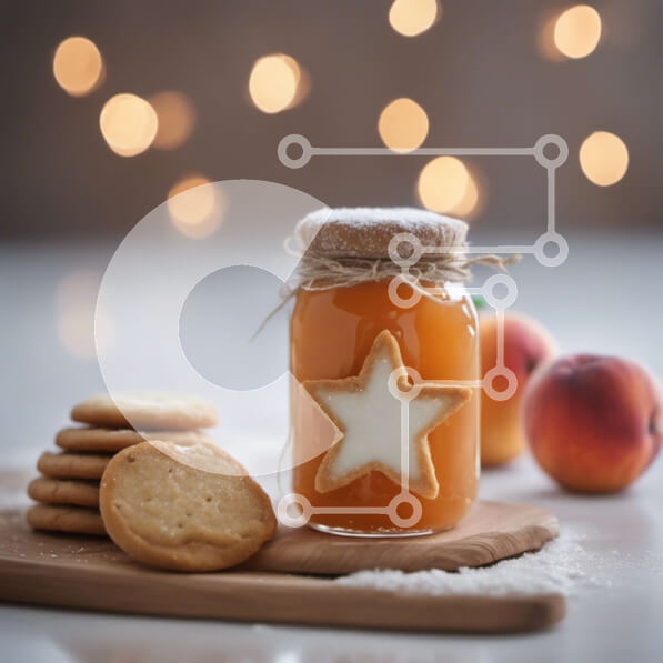 Σετ των 2 Intra Συλλεκτικό Ξύλινο Παζλ Plywood  4mm - Βάζο μαρμελάδας ροδάκινου με μπισκότα και κουπάτ Σε Ξύλινο Κουτί - Διαστάσεις: 10x10 cm – 25 κομμάτια