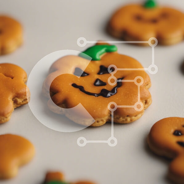 Σετ των 2 Intra Συλλεκτικό Ξύλινο Παζλ Plywood  4mm - Μπισκότα σε σχήμα κολοκύθας με πορτοκαλί όψεις Σε Ξύλινο Κουτί - Διαστάσεις: 10x10 cm – 25 κομμάτια