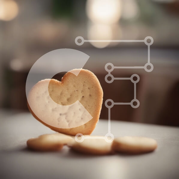 Σετ των 2 Intra Συλλεκτικό Ξύλινο Παζλ Plywood  4mm - Μπισκότο σε σχήμα καρδιάς σε ένα τραπέζι Σε Ξύλινο Κουτί - Διαστάσεις: 10x10 cm – 25 κομμάτια