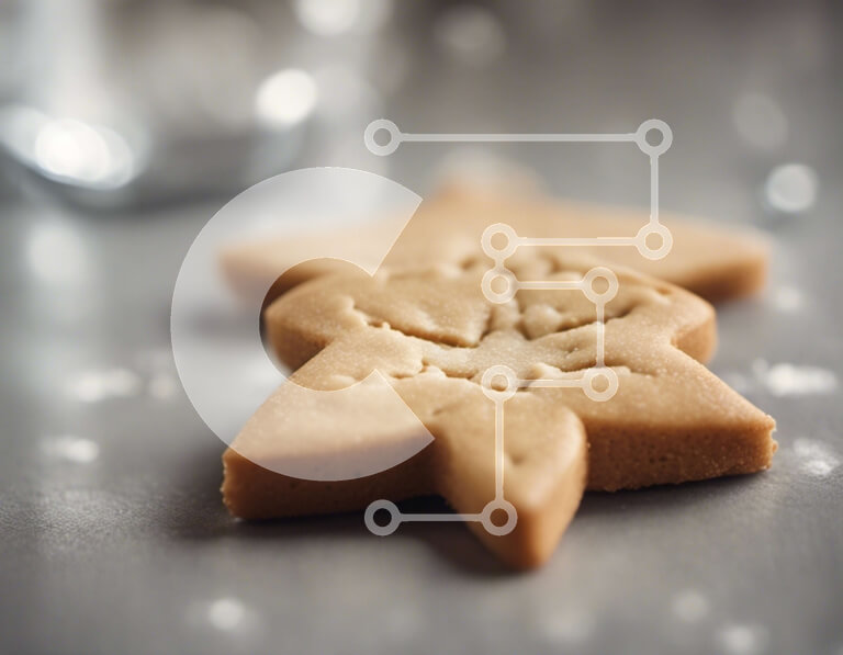 Σετ των 2 Intra Συλλεκτικό Ξύλινο Παζλ Plywood  4mm - Νόστιμα μπισκότα σε σχήμα νιφάδας χιονιού και αστεριού σε ασημικά Σε Ξύλινο Κουτί - Διαστάσεις: 10x10 cm – 25 κομμάτια