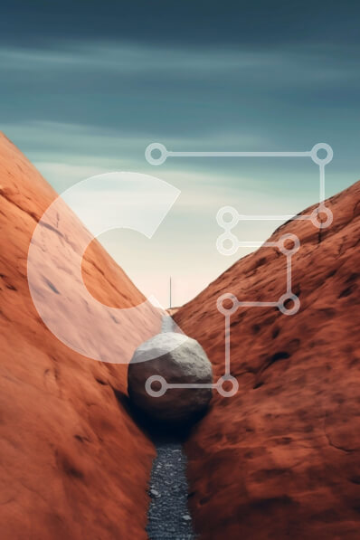 Σετ των 2 Intra Συλλεκτικό Ξύλινο Παζλ Plywood  4mm - Μαγευτικό τοπίο μεγάλου βράχου στο φαράγγι της ερήμου με σχηματισμούς γαλάζιου ουρανού και κόκκινου βράχου Σε Ξύλινο Κουτί - Διαστάσεις: 10x10 cm – 25 κομμάτια