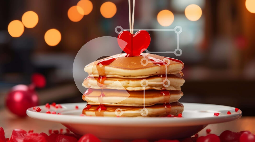 Σετ των 2 Intra Συλλεκτικό Ξύλινο Παζλ Plywood  4mm - Στοίβα από τηγανίτες σε σχήμα καρδιάς με διακοσμητικά αγάπης Σε Ξύλινο Κουτί - Διαστάσεις: 10x10 cm – 25 κομμάτια