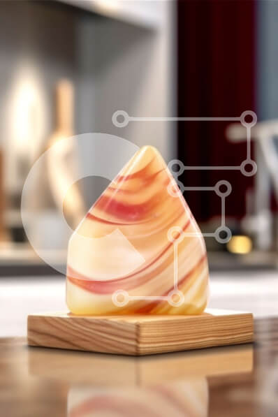 Intra Συλλεκτικό Ξύλινο Παζλ Plywood  4mm - Μινιμαλιστική και εκλεπτυσμένη κουζίνα με ριγέ μαρμάρινο γλυπτό Σε Ξύλινο Κουτί - Διαστάσεις Puzzle: 10x10 cm – 25 κομμάτια