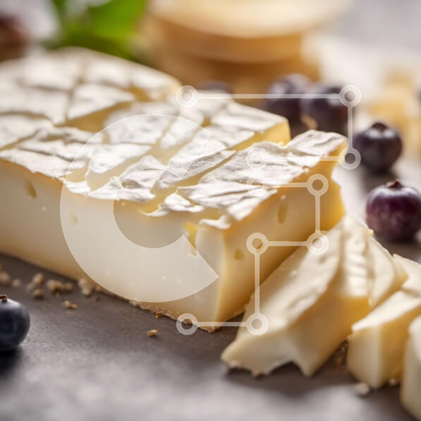 Σετ των 2 Intra Συλλεκτικό Ξύλινο Παζλ Plywood  4mm - Λευκό τυρί τσένταρ με βατόμουρα σε σκοτεινή επιφάνεια Σε Ξύλινο Κουτί - Διαστάσεις: 10x10 cm – 25 κομμάτια