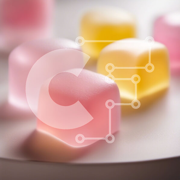 Σετ των 2 Intra Συλλεκτικό Ξύλινο Παζλ Plywood  4mm - Ζωηρόχρωμοι κύβοι καραμέλας σε ένα άσπρο πιάτο Σε Ξύλινο Κουτί - Διαστάσεις: 10x10 cm – 25 κομμάτια