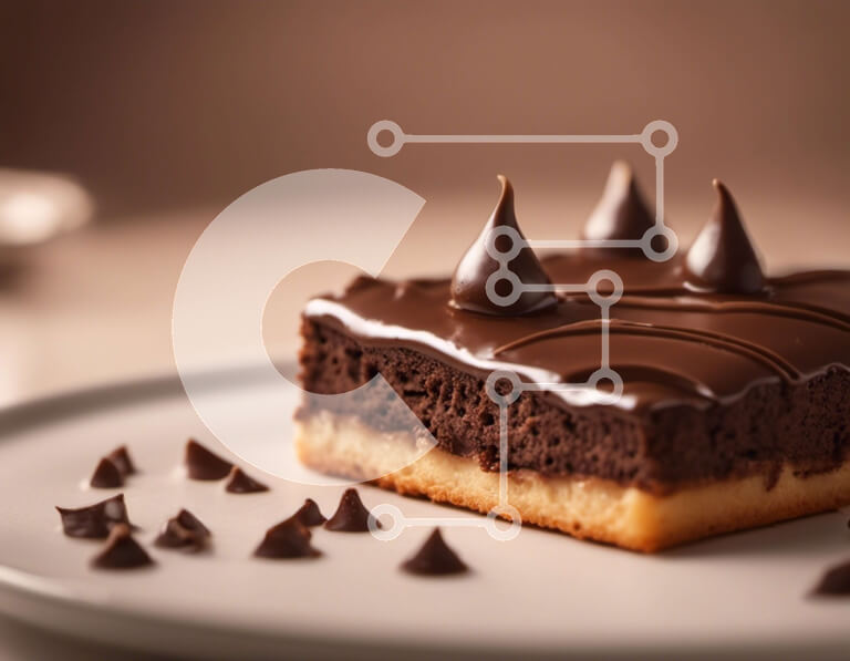 Σετ των 2 Intra Συλλεκτικό Ξύλινο Παζλ Plywood  4mm - Λαχταριστό κέικ σοκολάτας με γλάσο σοκολάτας και πασπάλισμα Σε Ξύλινο Κουτί - Διαστάσεις: 10x10 cm – 25 κομμάτια