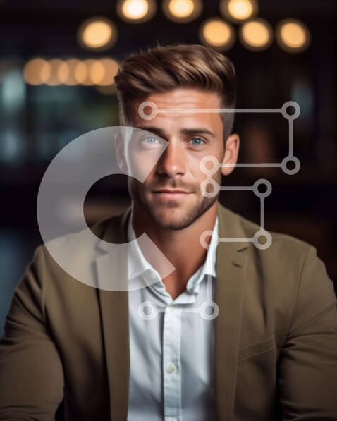 Intra Συλλεκτικό Ξύλινο Παζλ Plywood  4mm - Οικείο και άνετο πορτρέτο ενός σοβαρού νεαρού άνδρα Σε Ξύλινο Κουτί - Διαστάσεις Puzzle: 10x10 cm – 25 κομμάτια