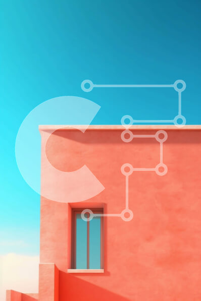 Intra Συλλεκτικό Ξύλινο Παζλ Plywood  4mm - Όμορφη εικόνα ενός ροζ κτηρίου με μπλε ουρανό Σε Ξύλινο Κουτί - Διαστάσεις Puzzle: 10x10 cm – 25 κομμάτια