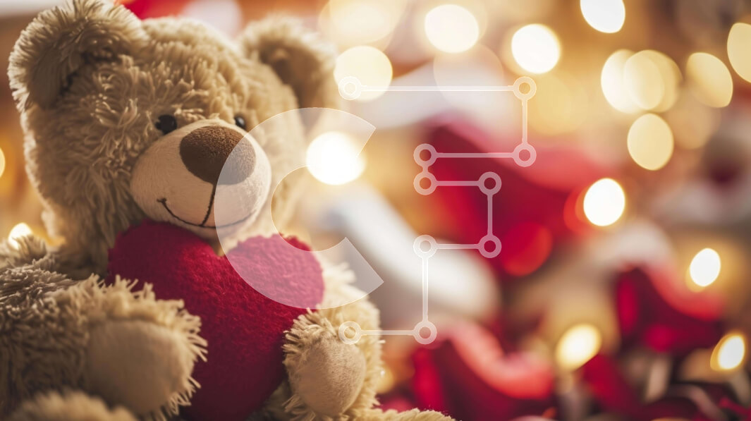 Intra Συλλεκτικό Ξύλινο Παζλ Plywood  4mm - Αρκουδάκι με πορτοκαλί καρδιά Σε Ξύλινο Κουτί - Διαστάσεις Puzzle: 10x10 cm – 25 κομμάτια