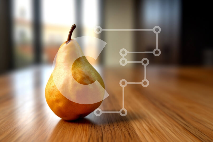 Σετ των 2 Intra Συλλεκτικό Ξύλινο Παζλ Plywood  4mm - Όμορφη εικόνα ώριμου αχλαδιού με θέα στον κήπο Σε Ξύλινο Κουτί - Διαστάσεις: 10x10 cm – 25 κομμάτια