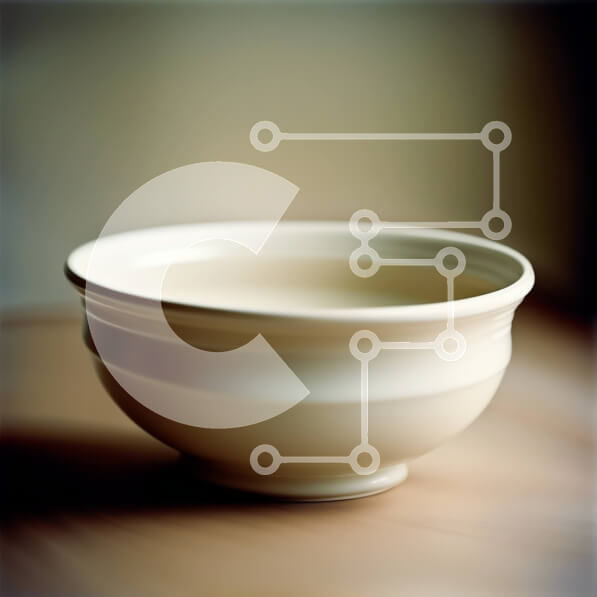 Intra Συλλεκτικό Ξύλινο Παζλ Plywood  4mm - Μινιμαλιστική εικόνα ενός λευκού μπολ σε ένα ξύλινο τραπέζι Σε Ξύλινο Κουτί - Διαστάσεις Puzzle: 10x10 cm – 25 κομμάτια