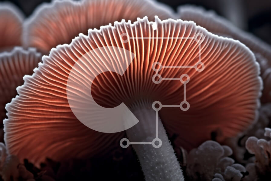 Intra Συλλεκτικό Ξύλινο Παζλ Plywood  4mm - Κοντινή εικόνα των άγριων μανιταριών που φυτρώνουν στο δάσος Σε Ξύλινο Κουτί - Διαστάσεις: 10x10 cm – 25 κομμάτια