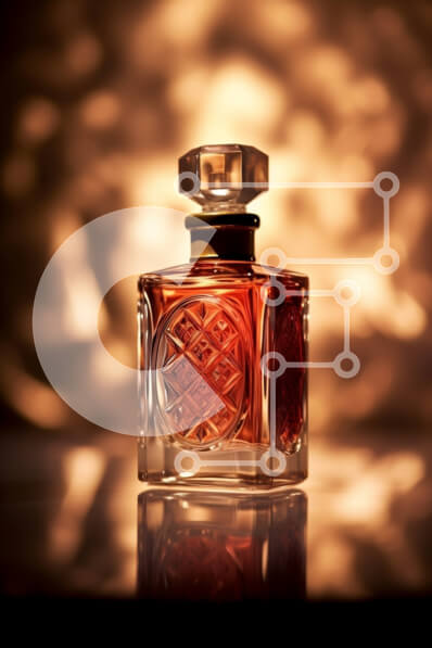 Intra Συλλεκτικό Ξύλινο Παζλ Plywood  4mm - Πολυτελές κόκκινο υγρό σε γυάλινο μπουκάλι με περίτεχνη χρυσή ετικέτα και καπάκι Σε Ξύλινο Κουτί - Διαστάσεις: 10x10 cm – 25 κομμάτια