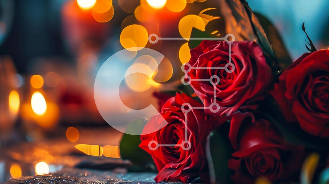 Intra Συλλεκτικό Ξύλινο Παζλ Plywood  4mm - Ρομαντικό σκηνικό με κόκκινα τριαντάφυλλα και κεριά Σε Ξύλινο Κουτί - Διαστάσεις Puzzle: 10x10 cm – 25 κομμάτια