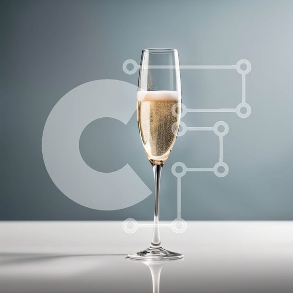 Σετ των 2 Intra Συλλεκτικό Ξύλινο Παζλ Plywood  4mm - Κομψό ποτήρι σαμπάνιας σε μπλε φόντο Σε Ξύλινο Κουτί - Διαστάσεις: 10x10 cm – 25 κομμάτια