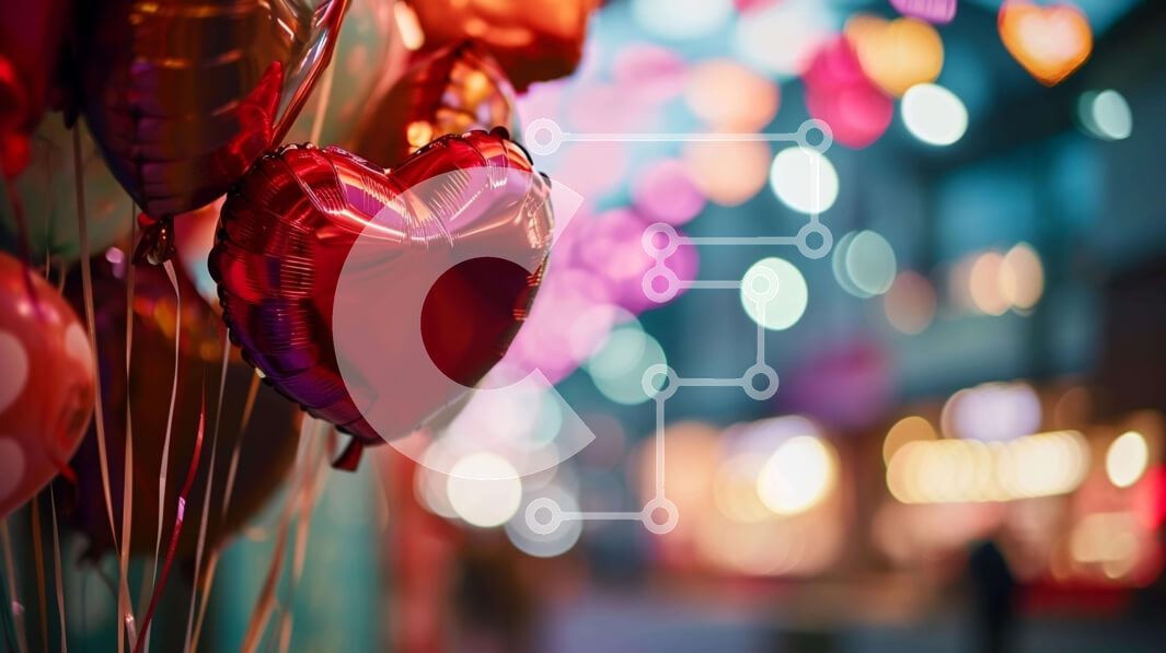 Intra Συλλεκτικό Ξύλινο Παζλ Plywood  4mm - Ομάδα από μπαλόνια σε σχήμα καρδιάς για την ημέρα του Αγίου Βαλεντίνου Σε Ξύλινο Κουτί - Διαστάσεις: 10x10 cm – 25 κομμάτια