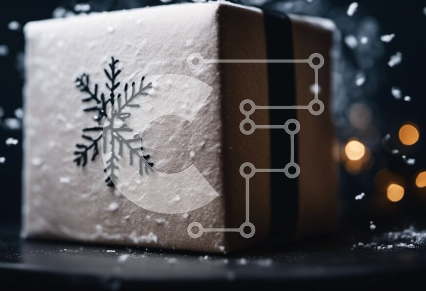 Intra Συλλεκτικό Ξύλινο Παζλ Plywood  4mm - Χριστουγεννιάτικο δώρο σε σχήμα νιφάδας χιονιού με νιφάδες χιονιού που πέφτουν Σε Ξύλινο Κουτί - Διαστάσεις: 10x10 cm – 25 κομμάτια