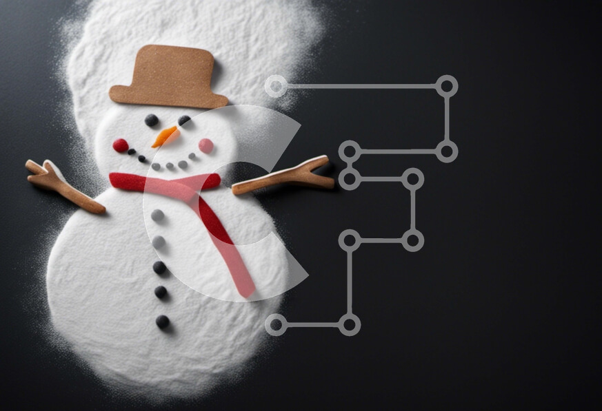 Intra Συλλεκτικό Ξύλινο Παζλ Plywood  4mm - Χιονάνθρωπος από ζάχαρη άχνη στην άμμο Σε Ξύλινο Κουτί - Διαστάσεις Puzzle: 10x10 cm – 25 κομμάτια