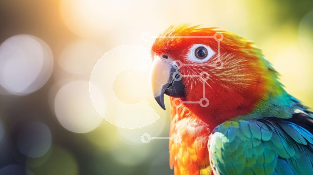 Intra Συλλεκτικό Ξύλινο Παζλ Plywood  4mm - Πολύχρωμος παπαγάλος που στέκεται περήφανα Σε Ξύλινο Κουτί - Διαστάσεις: 10x10 cm – 25 κομμάτια