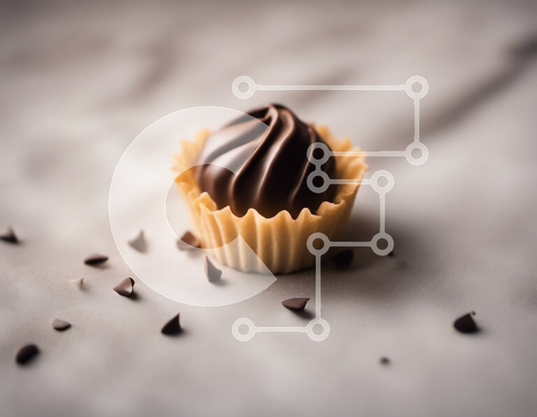 Σετ των 2 Intra Συλλεκτικό Ξύλινο Παζλ Plywood  4mm - Cupcake σοκολάτας με τσιπς σοκολάτας Σε Ξύλινο Κουτί - Διαστάσεις: 10x10 cm – 25 κομμάτια