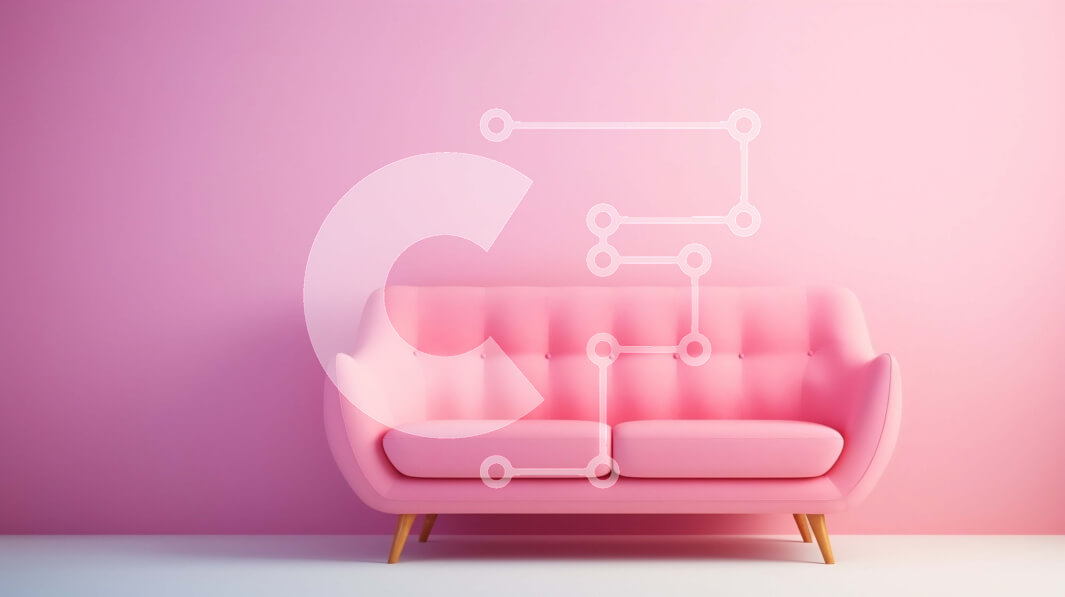 Intra Συλλεκτικό Ξύλινο Παζλ Plywood  4mm - Ροζ καναπές σε ένα καλά φωτισμένο δωμάτιο Σε Ξύλινο Κουτί - Διαστάσεις Puzzle: 10x10 cm – 25 κομμάτια