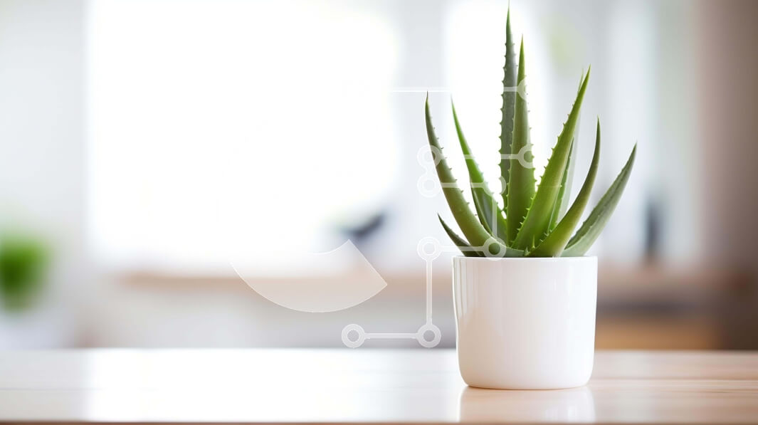 Intra Συλλεκτικό Ξύλινο Παζλ Plywood  4mm - Φυτό Aloe Vera σε λευκό βάζο στο τραπέζι Σε Ξύλινο Κουτί - Διαστάσεις: 10x10 cm – 25 κομμάτια