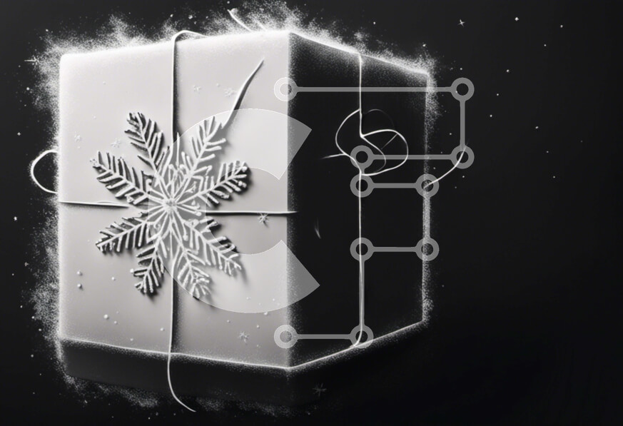 Intra Συλλεκτικό Ξύλινο Παζλ Plywood  4mm - Κουτί δώρου Snowflake τυλιγμένο σε λευκό χρώμα και δεμένο με κόκκινες κορδέλες Σε Ξύλινο Κουτί - Διαστάσεις: 10x10 cm – 25 κομμάτια