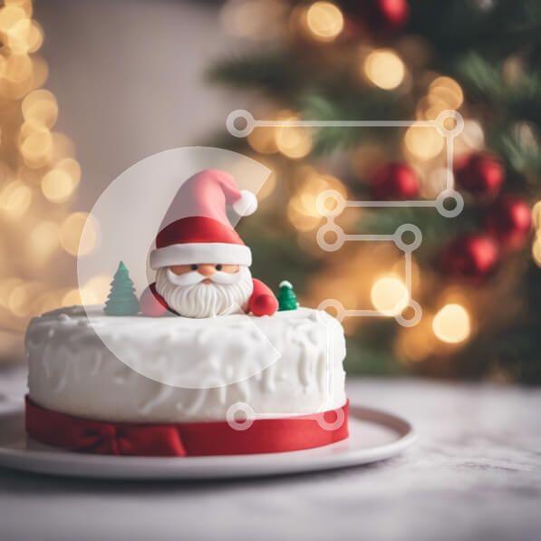 Intra Συλλεκτικό Ξύλινο Παζλ Plywood  4mm - Εορταστική διακόσμηση τούρτας Άγιου Βασίλη για εορταστικές γιορτές Σε Ξύλινο Κουτί - Διαστάσεις: 10x10 cm – 25 κομμάτια