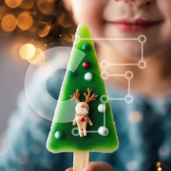 Intra Συλλεκτικό Ξύλινο Παζλ Plywood  4mm - Παιδί που κρατά παγωτό τάρανδος Σε Ξύλινο Κουτί - Διαστάσεις: 10x10 cm – 25 κομμάτια