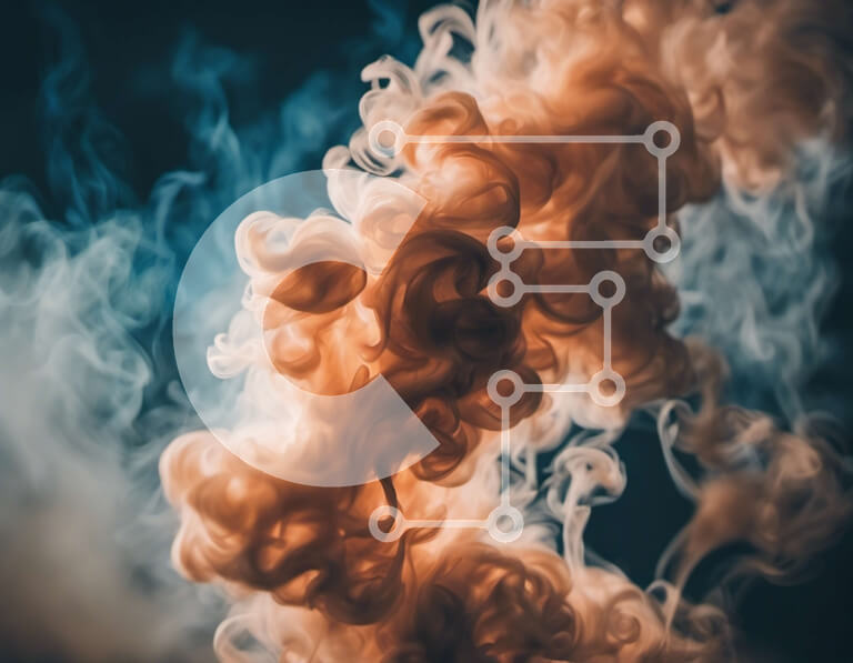 Intra Συλλεκτικό Ξύλινο Παζλ Plywood  4mm - Αφηρημένη κινηματογράφηση σε πρώτο πλάνο του στροβιλιζόμενου καπνού ή ατμού Σε Ξύλινο Κουτί - Διαστάσεις Puzzle: 10x10 cm – 25 κομμάτια