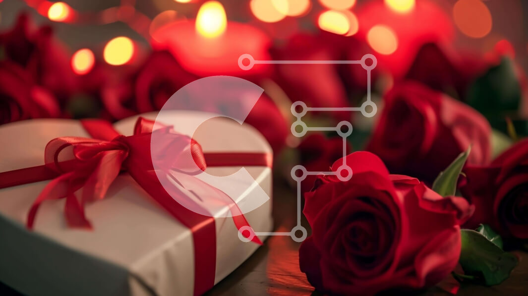 Intra Συλλεκτικό Ξύλινο Παζλ Plywood  4mm - Κουτί δώρου για την ημέρα του Αγίου Βαλεντίνου με κόκκινα τριαντάφυλλα και κεριά Σε Ξύλινο Κουτί - Διαστάσεις: 10x10 cm – 25 κομμάτια